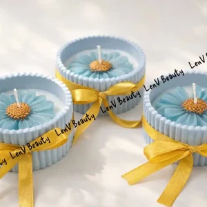 Χειροποίητη Πορσελάνινη φοντανιέρα με κερί θέμα Μαργαρίτα